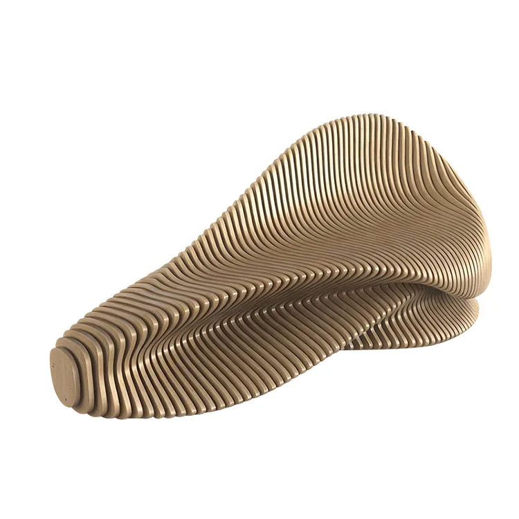 Parametric Wave Wood Bench